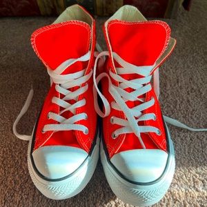 CONVERSE CHUCK TAYLOR HIGH TOP SHOES orange size men’s 5 women’s 7
